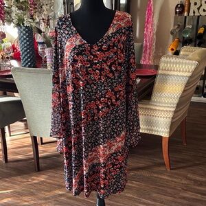 Chic Long Sleeve Floral Dress